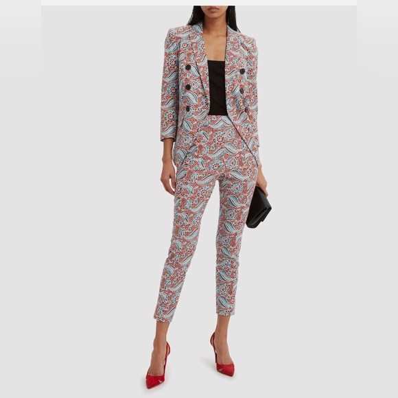 VERONICA BEARD Dickey Honolulu Hibiscus Floral Linen Blazer Jacket Pant set - Picture 2 of 14